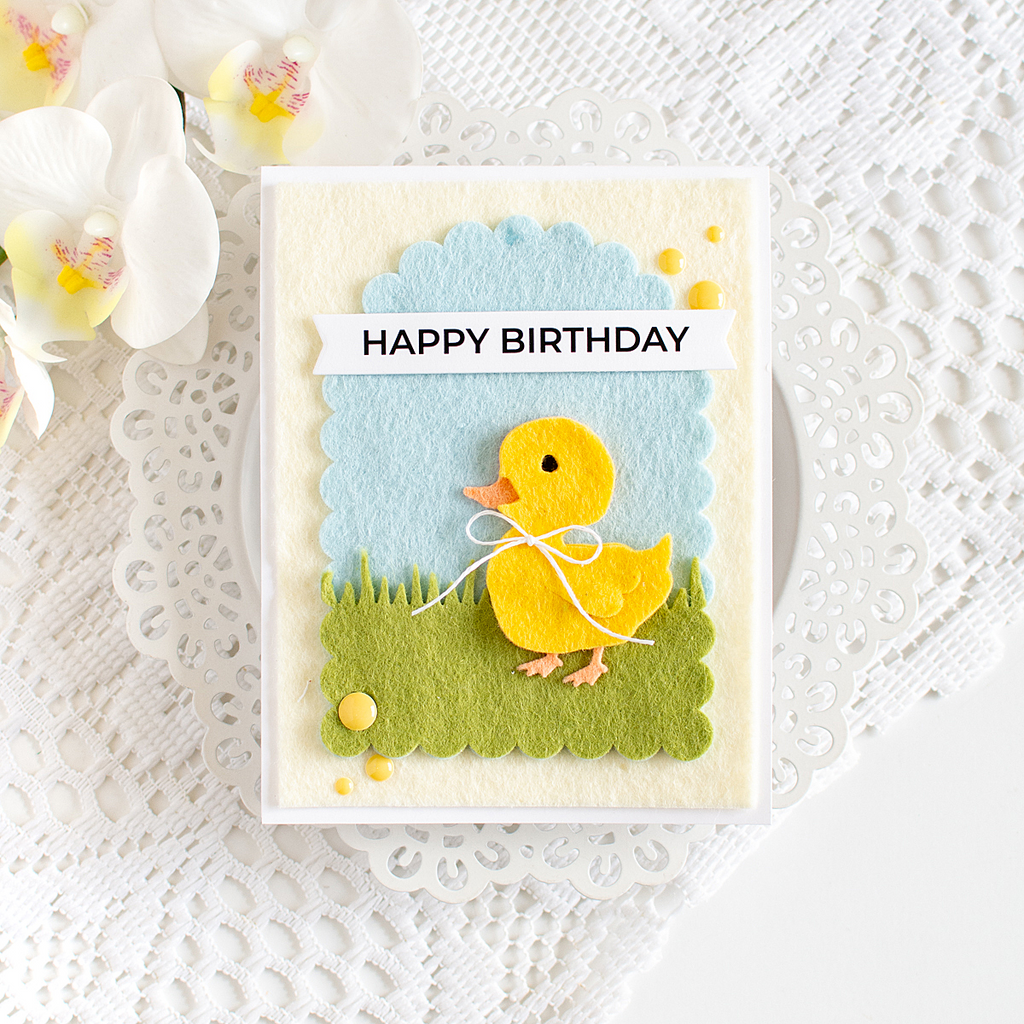 Simon Says Stamp Cute Duckling Wafer Dies s1140 In My Heart Fuzzy Duckie Birthday Card Heather Hoffman | color-code:ALT07