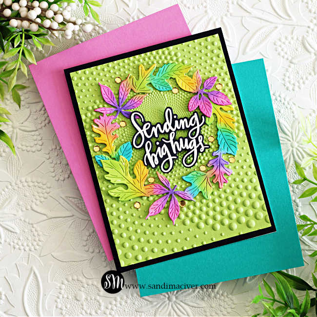 Simon Says Stamp Embossing Folder Dotted Spiral sf477 STAMPtember Hugs Card Sandi MacIver | color-code:ALT05