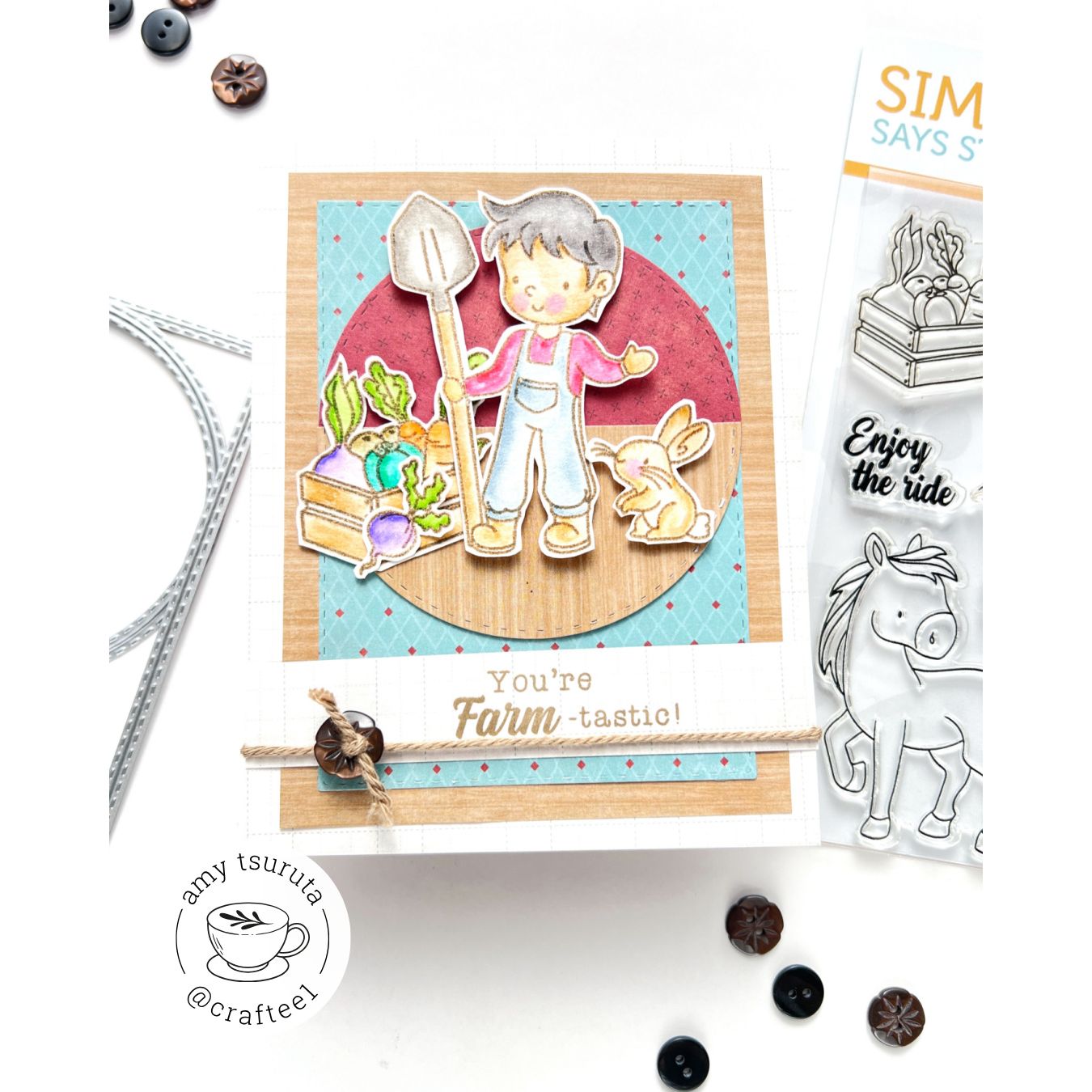 Simon Says Stamp Farm Sweet Farm Wafer Dies 1429sdc Always There Farm-tastic Card Amy Tsuruta