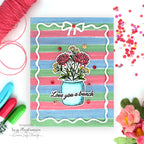 Simon Says Stamp Hand-tied Frame Wafer Dies 1741sd Suzy Plantamura Stripes, Flowers, and a Ribbon Card  | color-code:ALT04