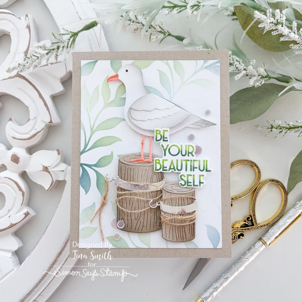 Simon Says Stamp Happy Seagull Wafer Dies s1173 Shine On Your Beautiful Self Seagull Card Tina Smith | color-code:ALT01