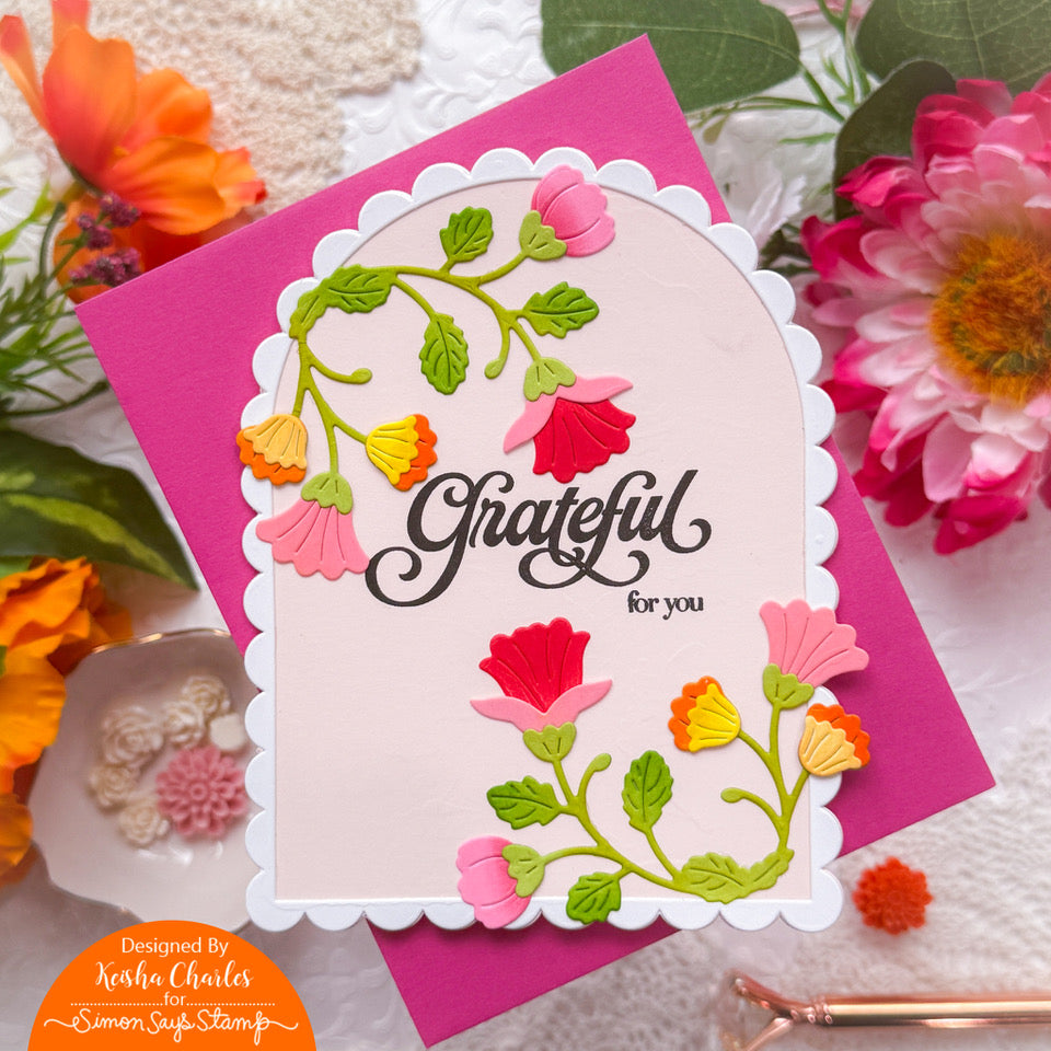 Simon Says Stamp Honeybell Floral Wafer Dies s1141 In My Heart Grateful Card | color-code:ALT07