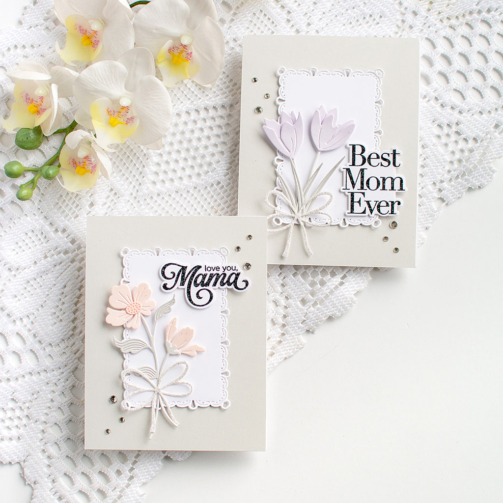Simon Says Stamp Little Bows Wafer Dies s1137 In My Heart Floral Mom Duo