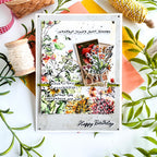 Simon Says Stamp Made to Flourish Wafer Dies 1738sdc Bobbi Lemanski Fresh Vintage Birthday Card | color-code:ALT01