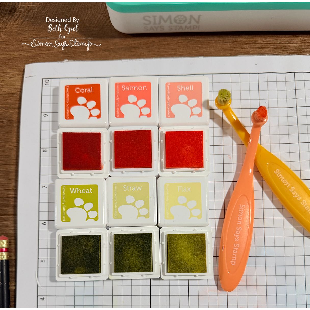 Simon Says Stamp Pawsitively Saturated Ink Cubes Yellow Sunrises and Re-Inkers ink622set Shine On Beth Opel