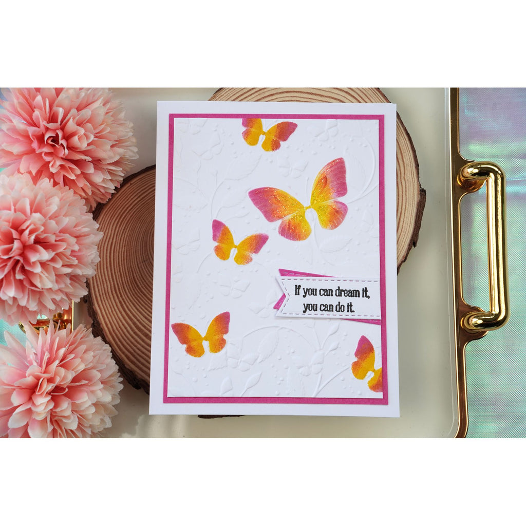 Simon Says Stamp Set of 3 Stencils Butterfly Escapade 1144stc In My Heart You Can Do It Card