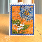 Simon Says Stamp Set of 3 Stencils Darling Patterns 1 1162st Beth Opel Blue Flower Thank You Card