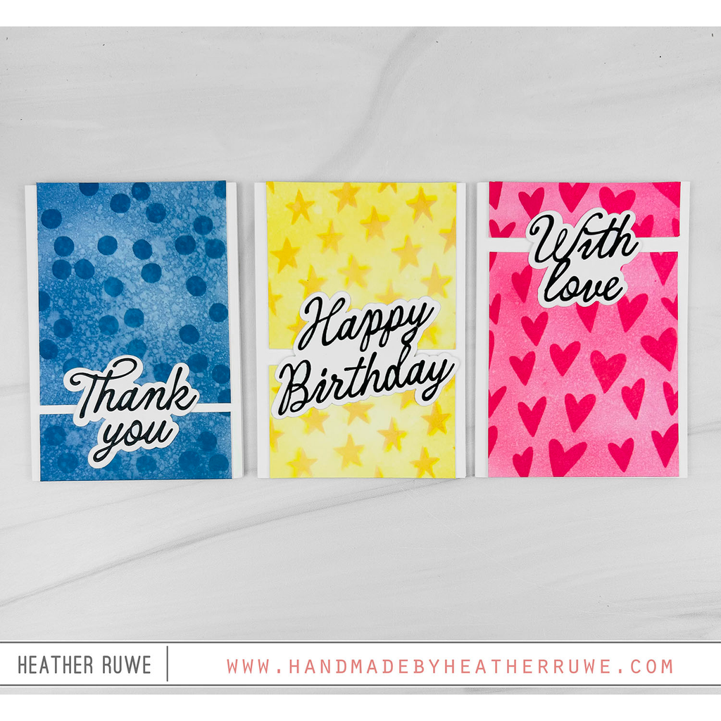 Simon Says Stamp Set of 3 Stencils Darling Patterns 1 1162st Heather Ruwe Whimsical Pattern Bright Card Set | color-code:ALT02