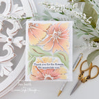 Simon Says Stamp Set of 3 Stencils Friendly Blossoms 1117stc In My Heart Thank You for the Flowers Card