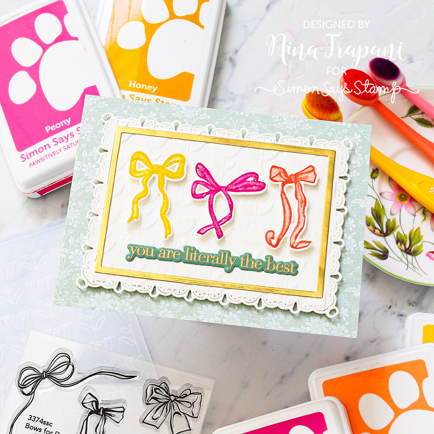 Simon Says Stamp Stencil Bows for Days 1119stc In My Heart You're the Best Card | color-code:ALT03
