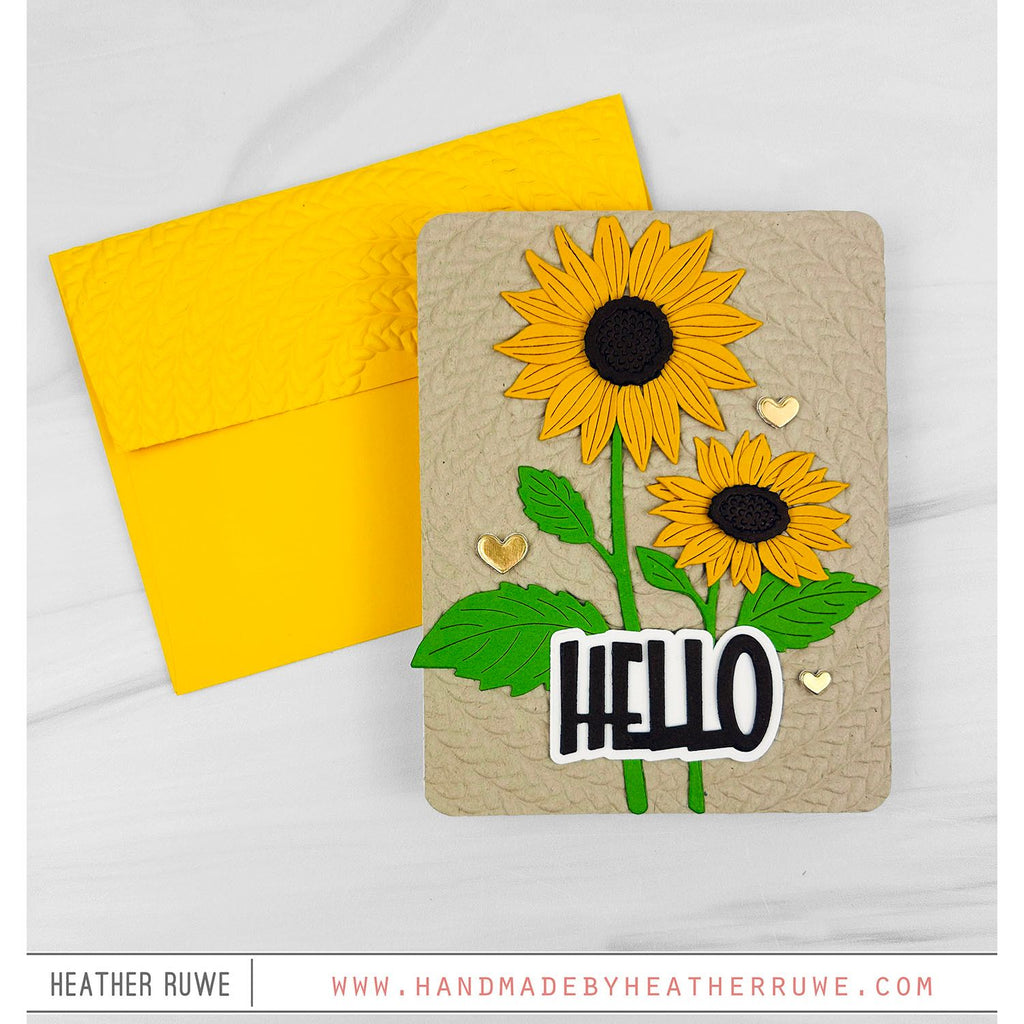 Simon Says Stamp Sunflower Blooms Wafer Dies s1144 Every Happiness Heather Ruwe Cheerful Flower Hello Card 
