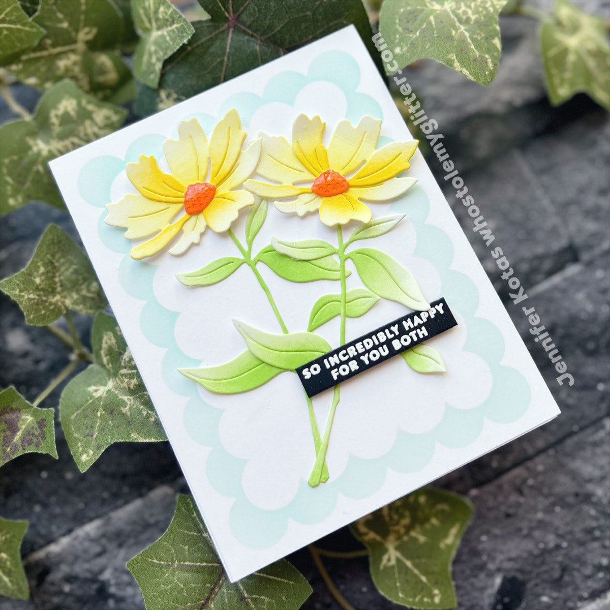 Simon Says Stamp Sunrise Stem Wafer Die s852 Out Of This World Wedding Card Jennifer Kotas
