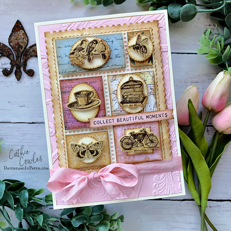Simon Says Stamp Tiny Things Wafer Dies 164sss Collection of Moments Card Pink Bow Cathie Cowles