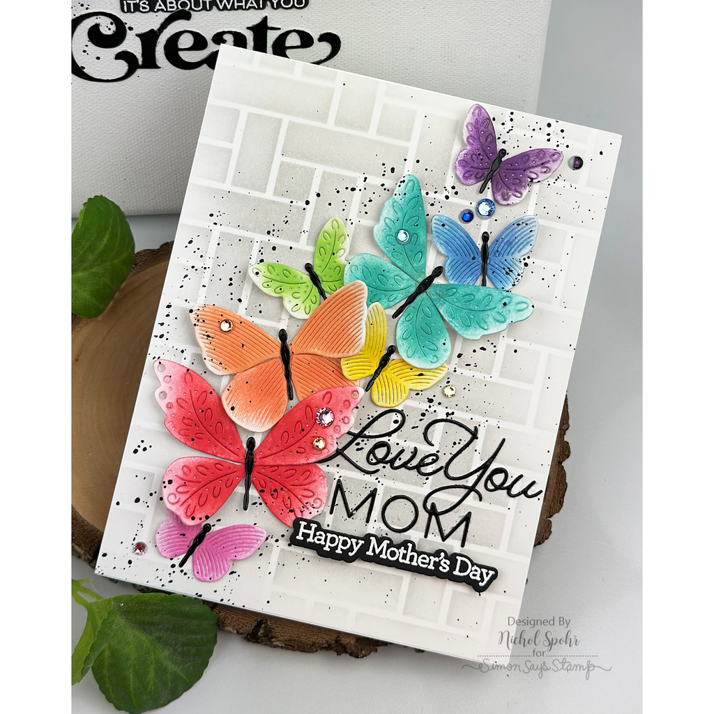 Simon Says Stamp Whirl Butterflies Wafer Dies s1109 Beautiful Moments Butterfly Mother's Day Card Nichol Spohr | color-code:ALT04