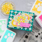 Simon Says Stamps Dies and Stencils Mandala Blossoms set965mb You Are My Favorite Thanks Card | color-code:ALT01 Nina Trapani Colorful on Green