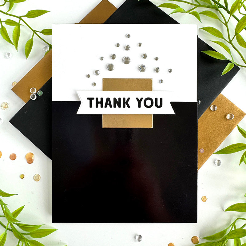 Simon Says Stamps and Dies Criss-cross Pop Art Bundle set1284cc Sophisticated  Neutral Thank You Card Bobbi Lemanski