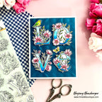 Simon Says Stamps and Dies Floral Word Builder Bundle set1239fw Always There Love Card with Bird Heejung Hunsberger