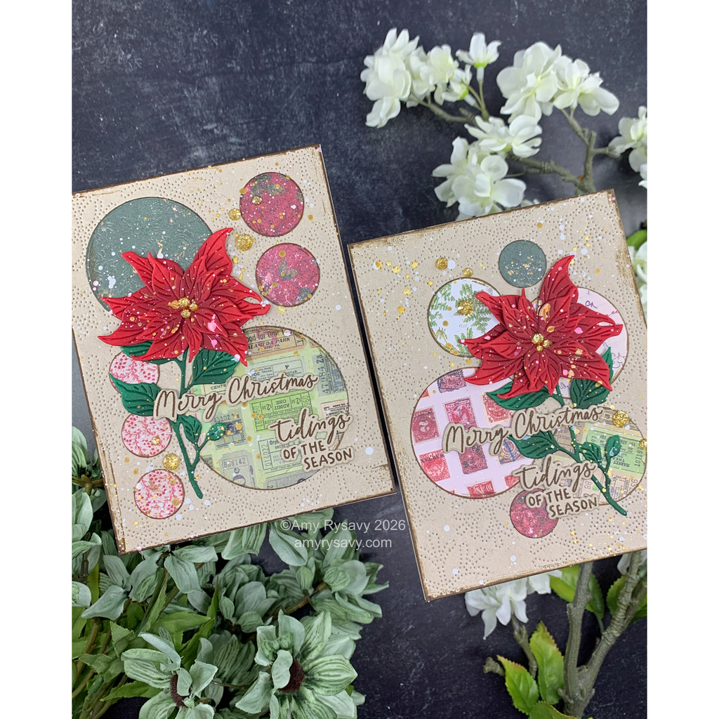 Simon Says Stamps and Dies Nostalgic Christmas Greetings set1248nc Amy Rysavy Poinsettia Christmas Cards  | color-code:ALT02