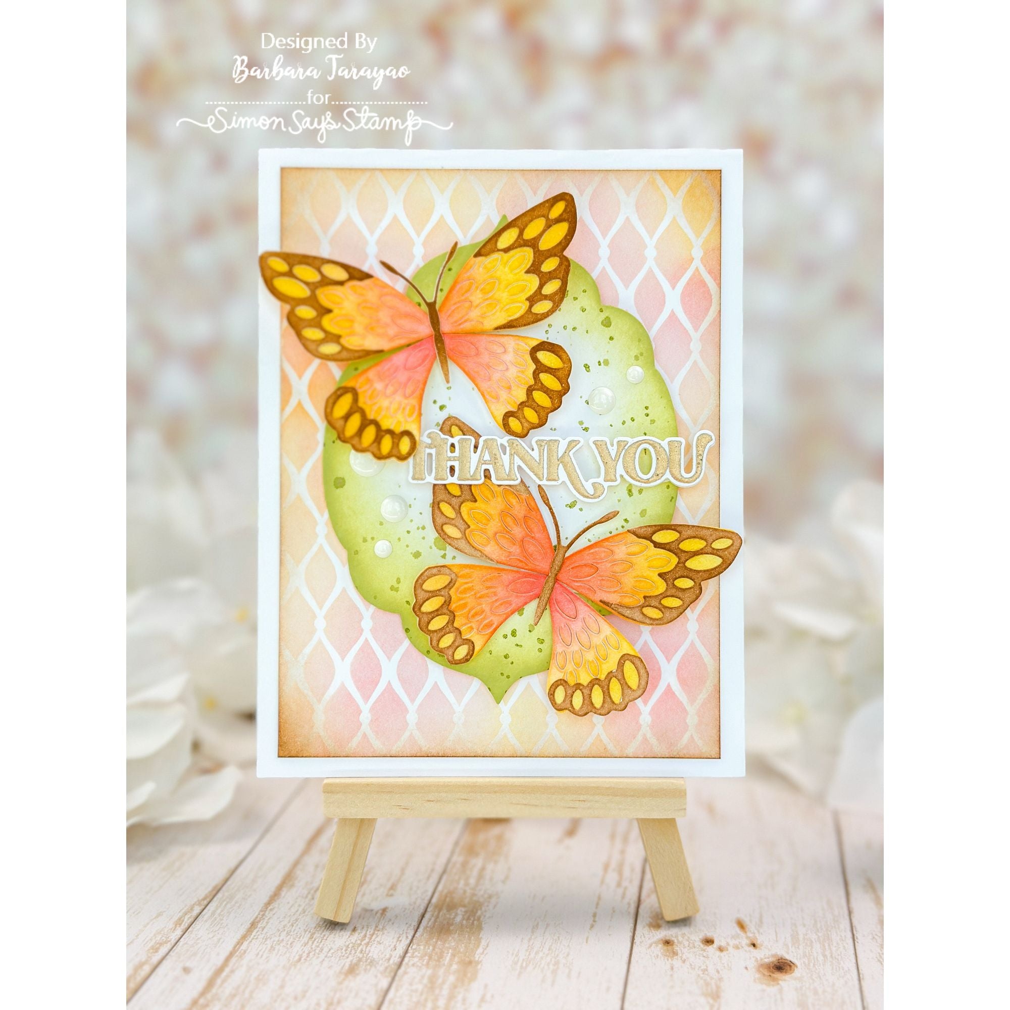 Simon Says Stamps and Dies With Thanks set968wt You Are My Favorite Butterfly Thanks Card Barbara Tarayao | color-code:ALT02
