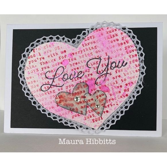 Simon Says Stamps and Dies Words of Love set1134wl Heart to Heart Maura Hibbitts Lacy Edge Valentine