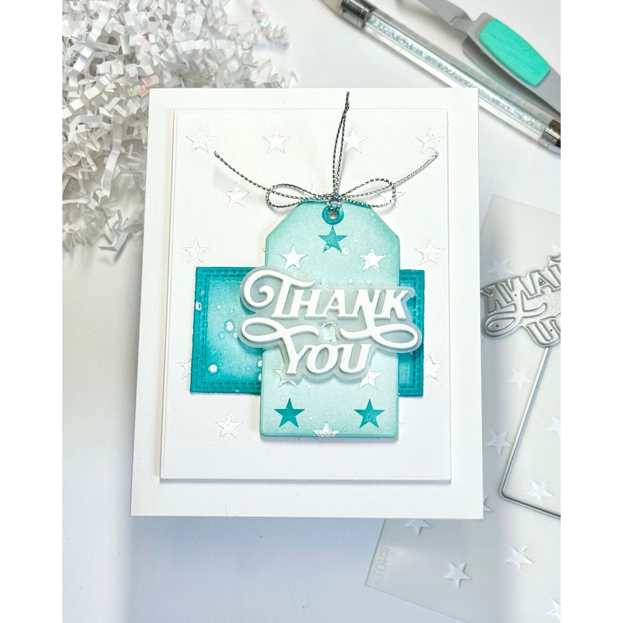 CZ Design Stencil Simple Stars czt012 Thank You Card