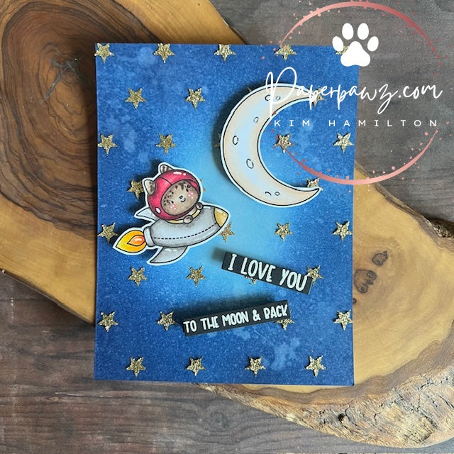 CZ Design Stencil Simple Stars czt012 Love You Card
