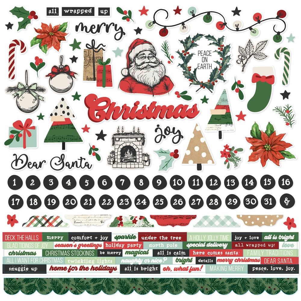 Simple Stories All Wrapped Up 12 x 12 Collection Kit 25400 Cardstock Stickers