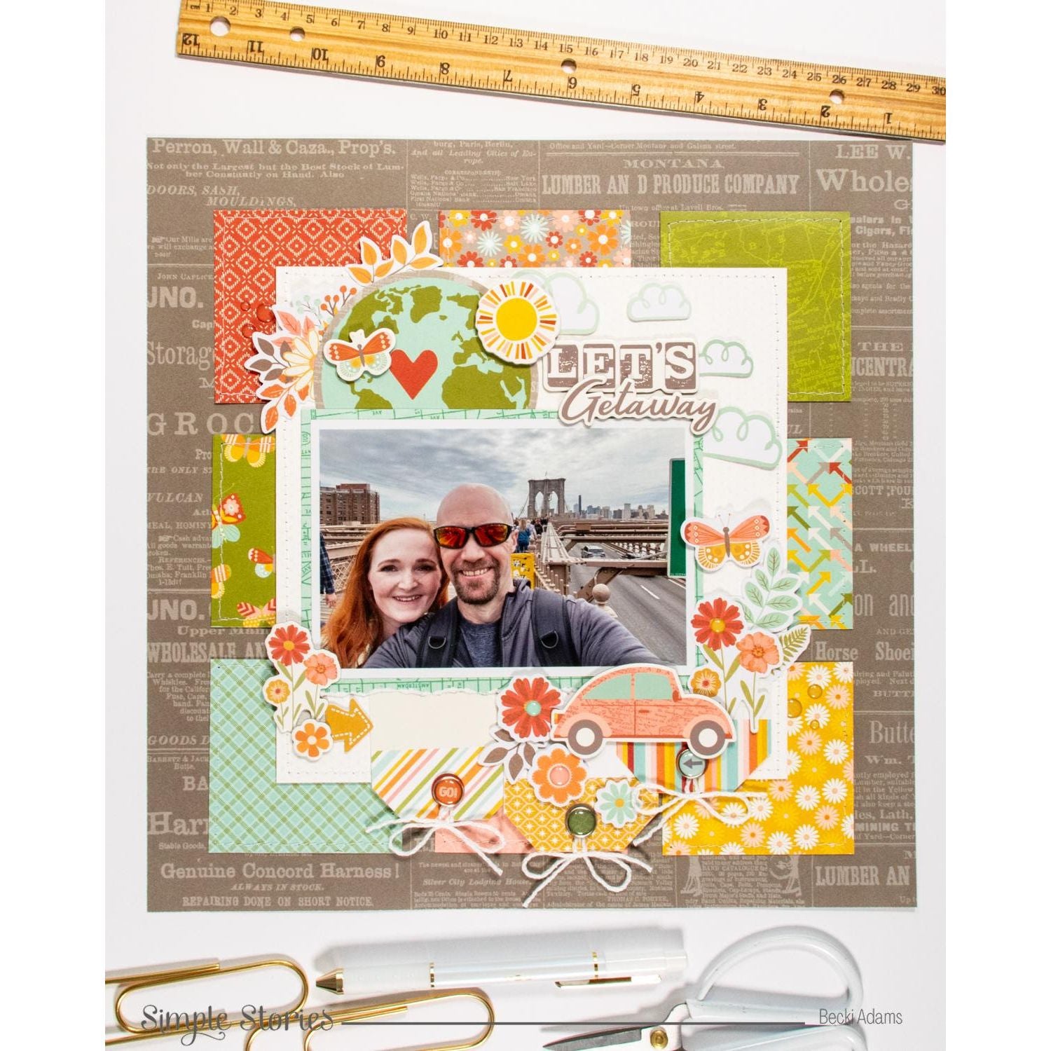 Simple Stories Open Road 12 x 12 Collection Kit 27100 Road Trip Layout