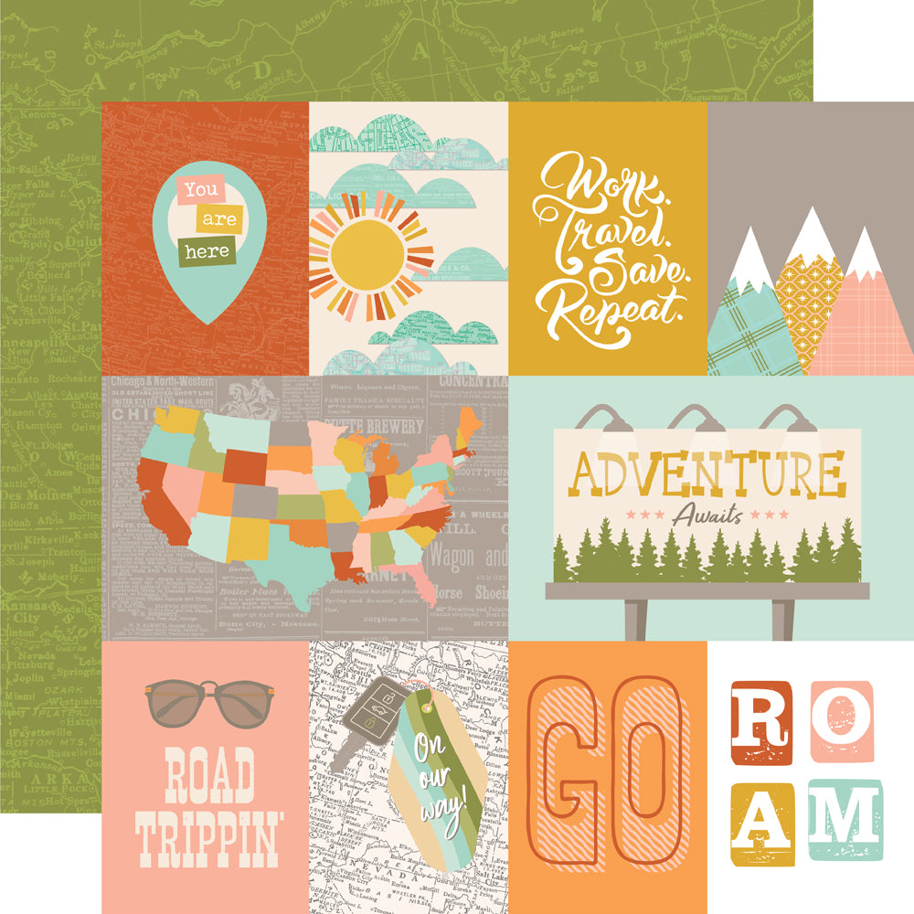 Simple Stories Open Road 12 x 12 Collection Kit 27100 Travel Sentiments