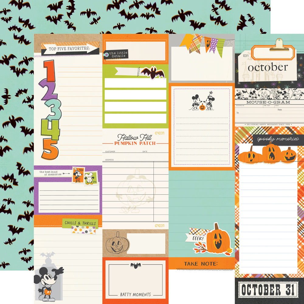 Simple Stories Say Cheese Classic Mouse Halloween 12 x 12 Collection Kit 27200 Journal Elements