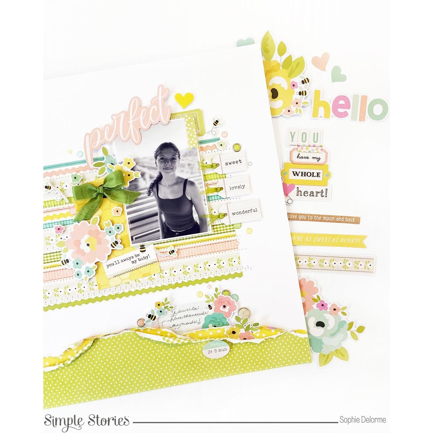 Simple Stories Say Cheese Classic Pooh Baby 12 x 12 Collection Kit 25800 Perfect Day Layout