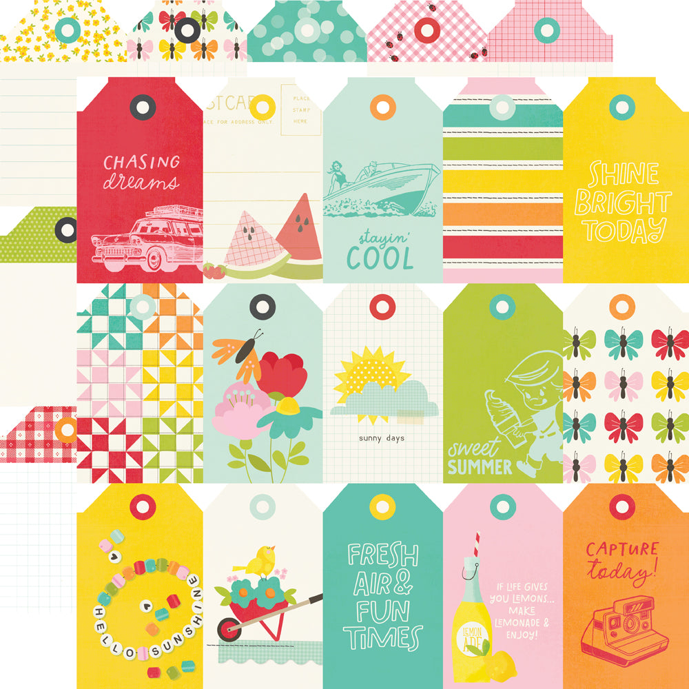 Simple Stories Sweet Summertime 12 x 12 Collector's Essential Kit 26801 Tag Elements