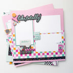 Simple Stories Totally 80's 12 x 12 Collection Kit 26700 Big Hair Don't Care Layout