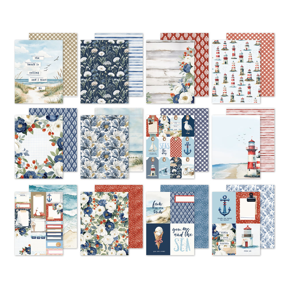 Simple Stories Vintage Sand And Sea 6 x 8 Paper Pad 26923 Seaside Beach Images