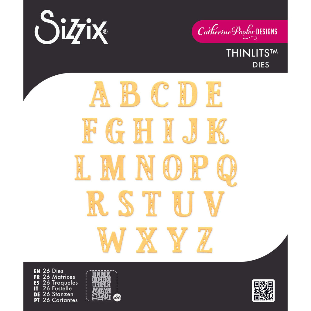 Sizzix Folk Alphabet Thinlits Die Set 667114