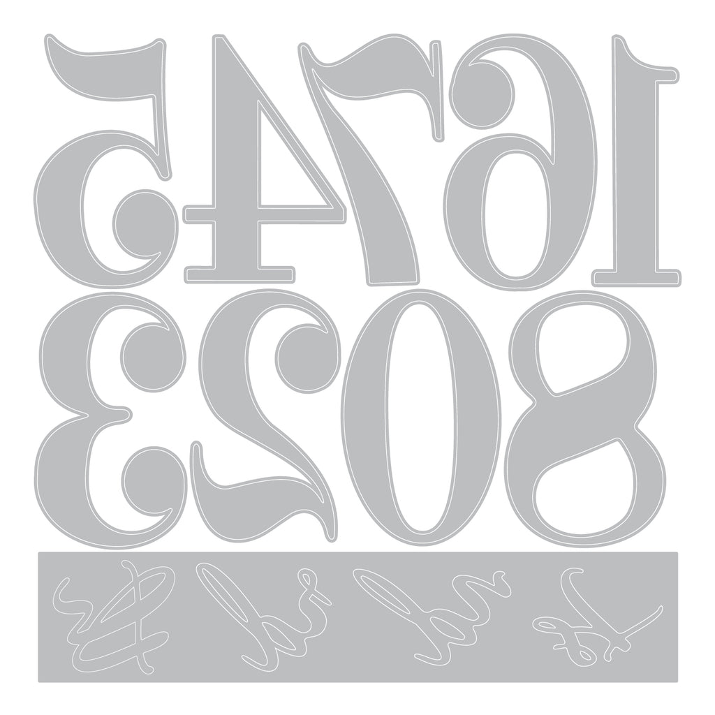 Sizzix Grand Numbers Thinlits Die Set 667142 line work