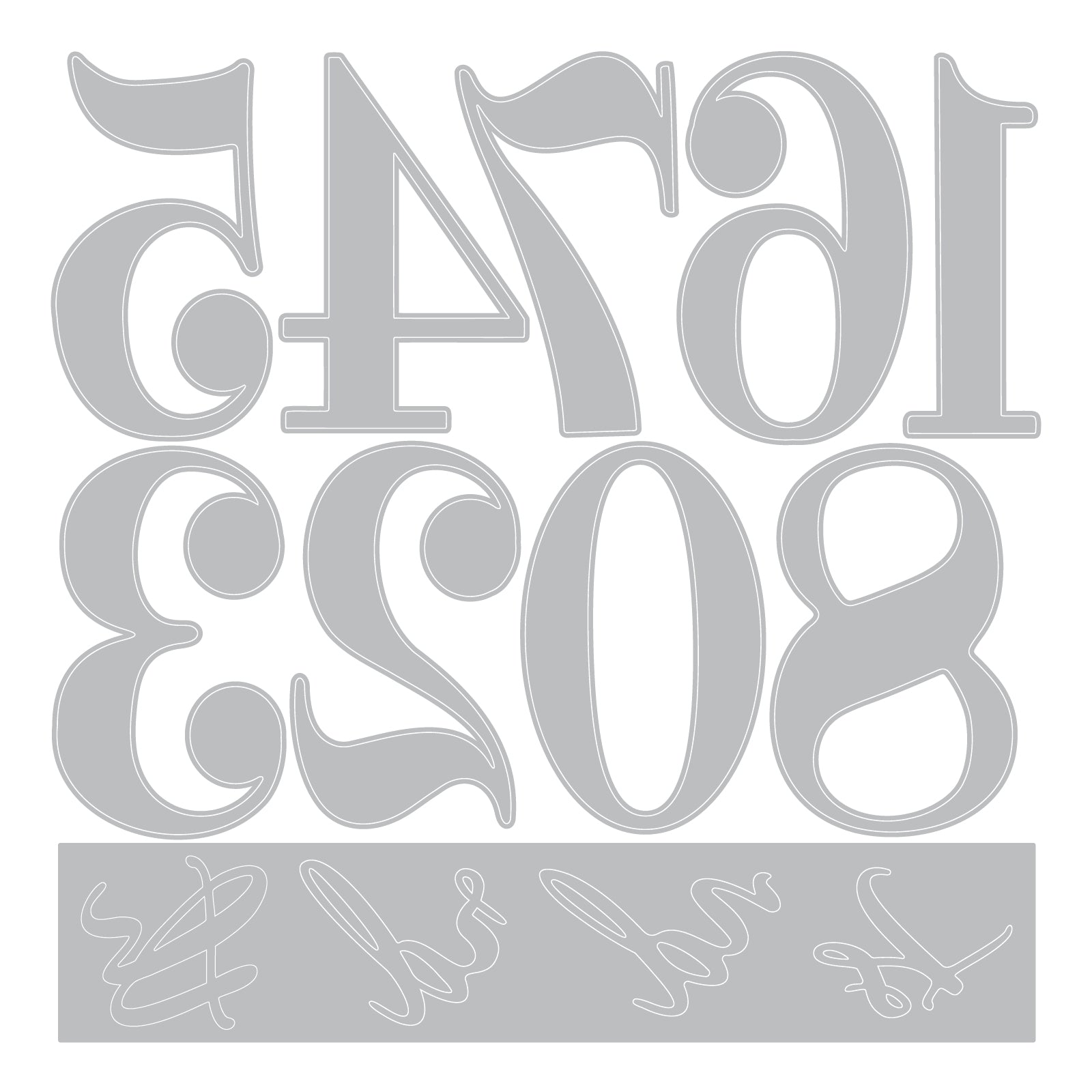 Sizzix Grand Numbers Thinlits Die Set 667142 line work