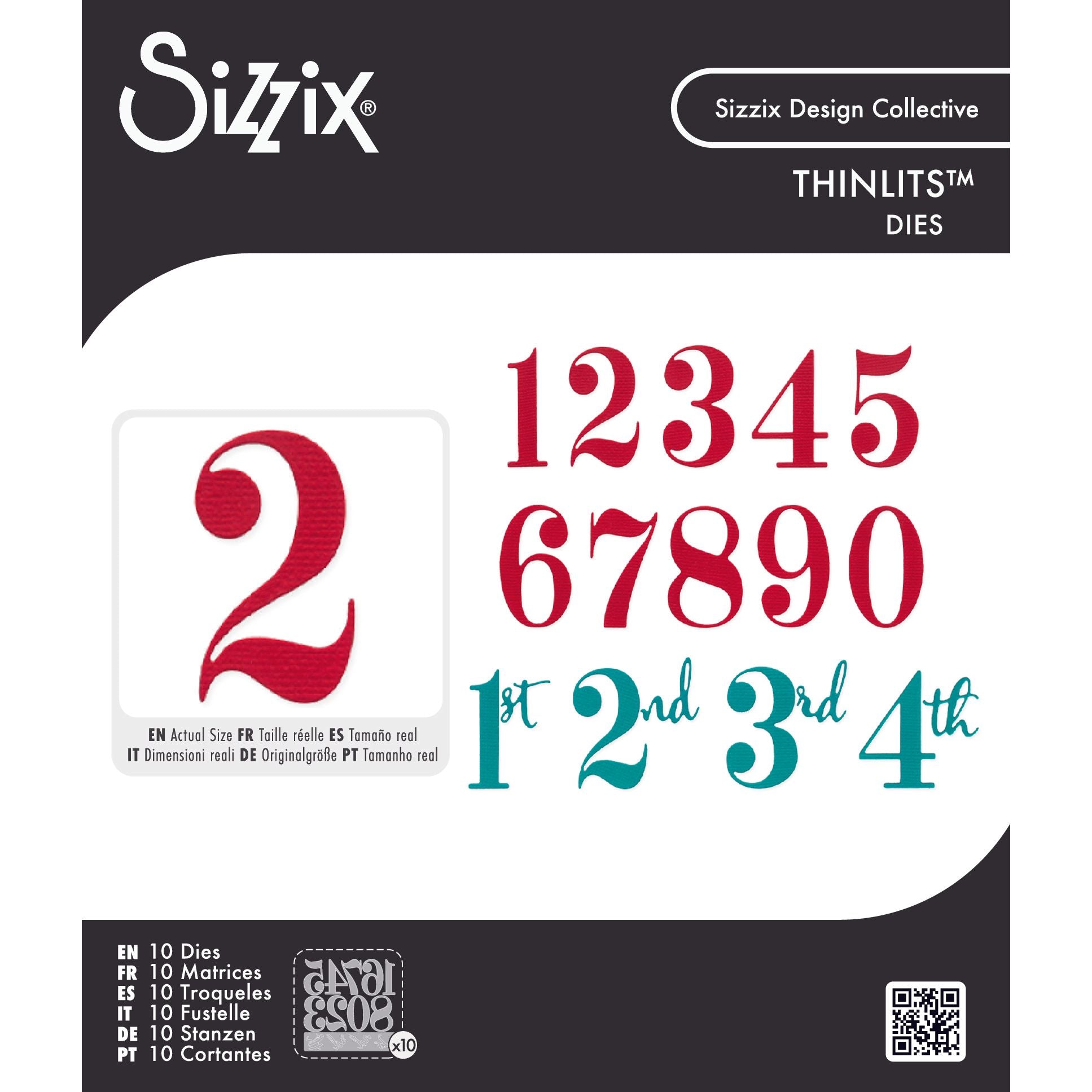 Sizzix Grand Numbers Thinlits Die Set 667142a