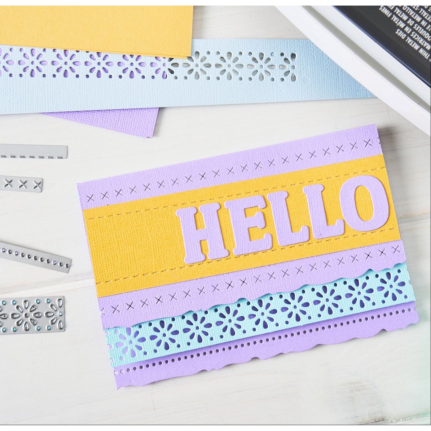 Sizzix Page Edges Thinlits Dies 667067 hello