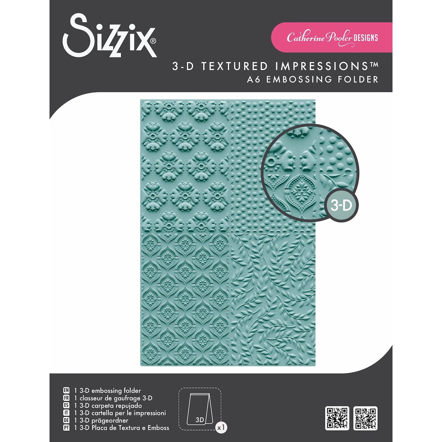Sizzix Posh Patterns 3-D Textured Impressions Embossing Folder 666828