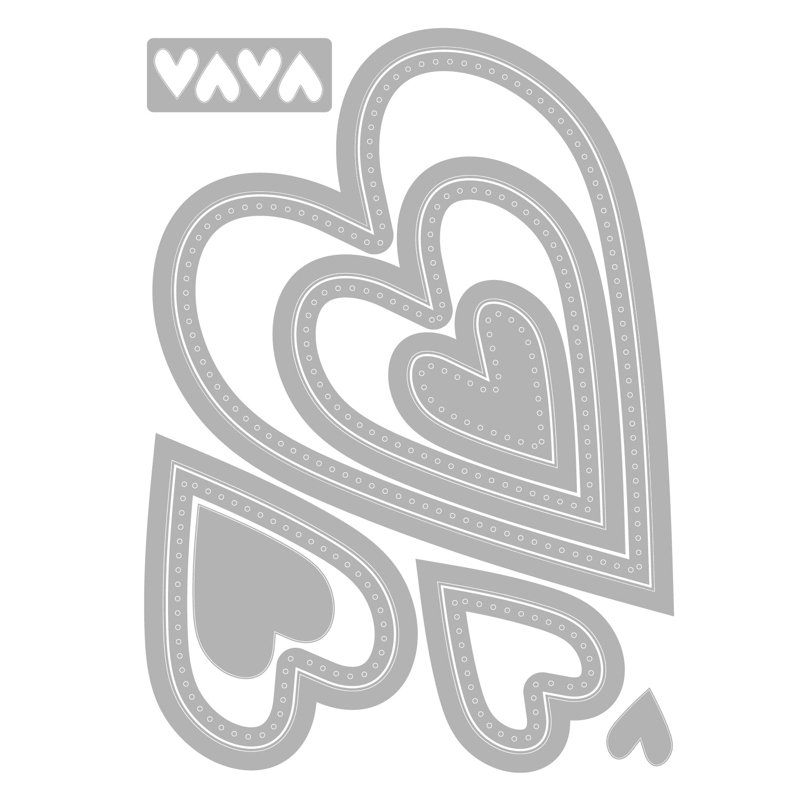 Sizzix Stitched Hearts Framelits Dies 666813 outline