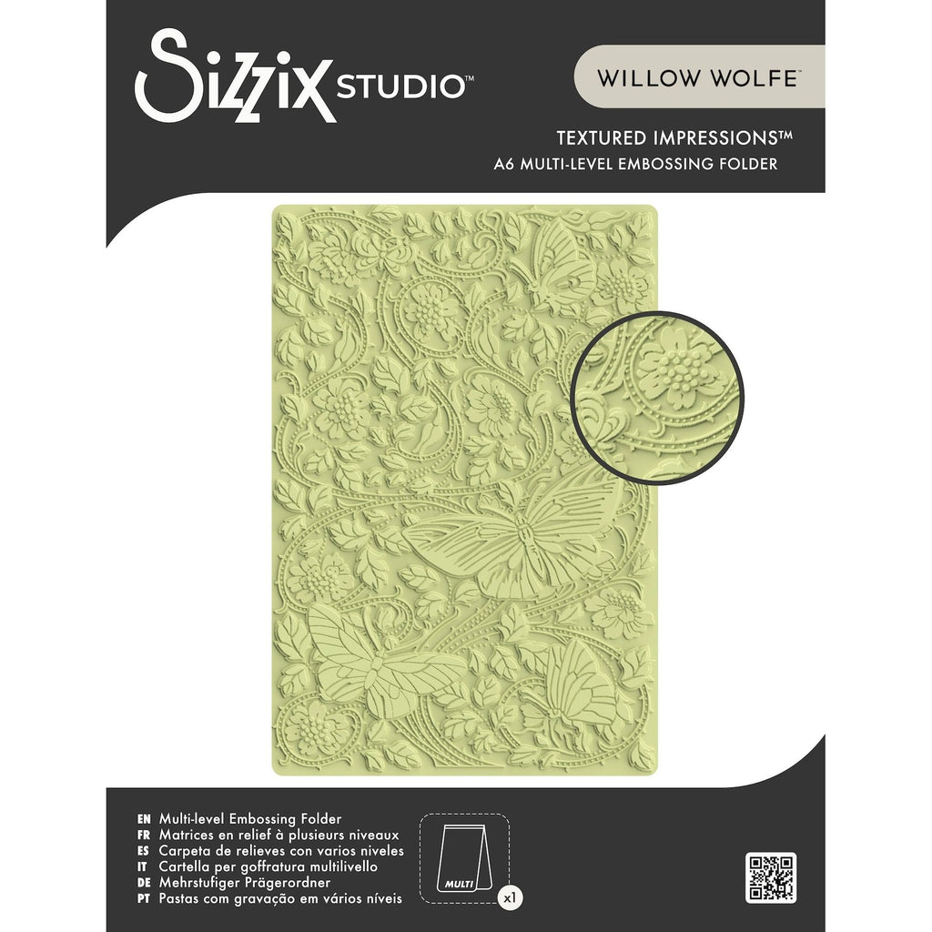Sizzix Studio A6 ML Embossing Folder Nouveau Butterfly 667030