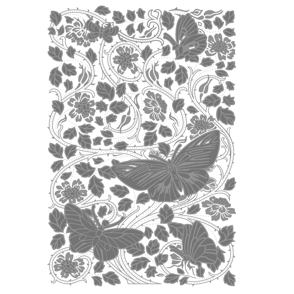Sizzix Studio A6 ML Embossing Folder Nouveau Butterfly 667030 butterflies and leaves