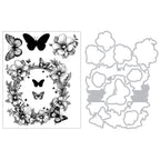 Sizzix Studio Artful Blooms Clear Stamps and Framelits Dies 667031 line work