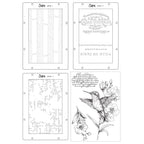 Sizzix Studio Hummingbird and Orchids Clear Stamps and Stencils 667125 contents inside