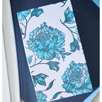 Sizzix Studio Ornamental Medallions Clear Stamp Set 667127 blue flowers and leaves card