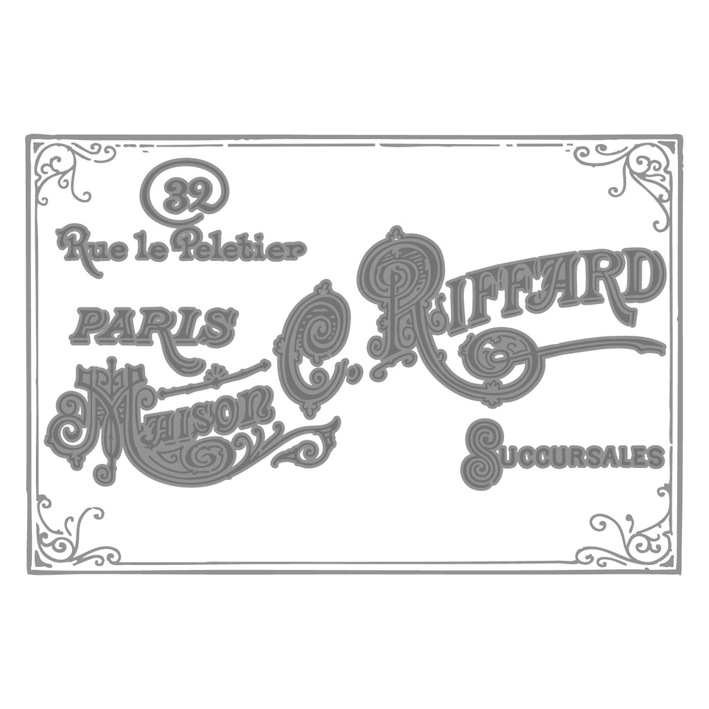 Sizzix Studio Vintage Label A6 ML Embossing Folder 667029 paris