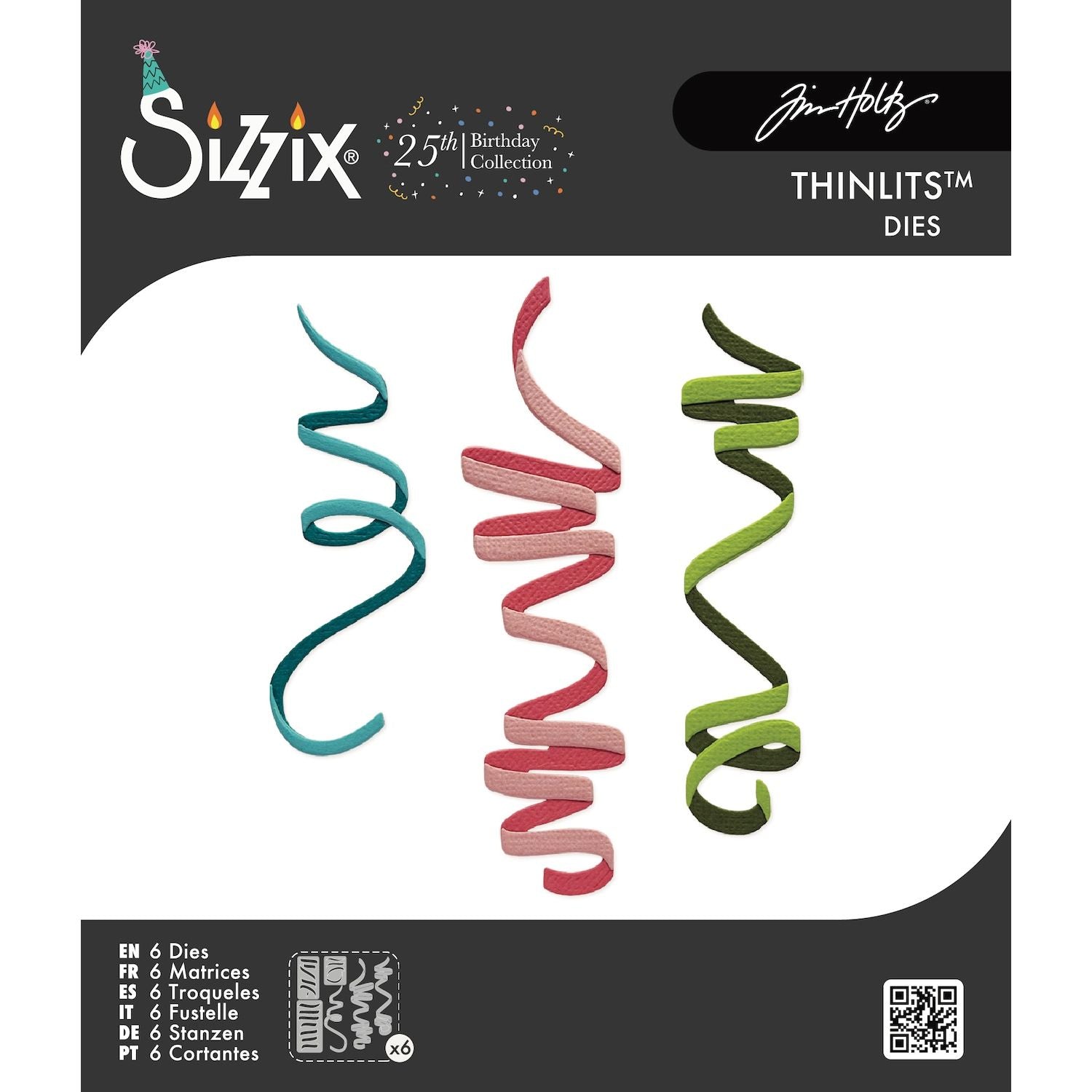 Sizzix Tim Holtz Celebration Streamers Thinlits Die Set 667209