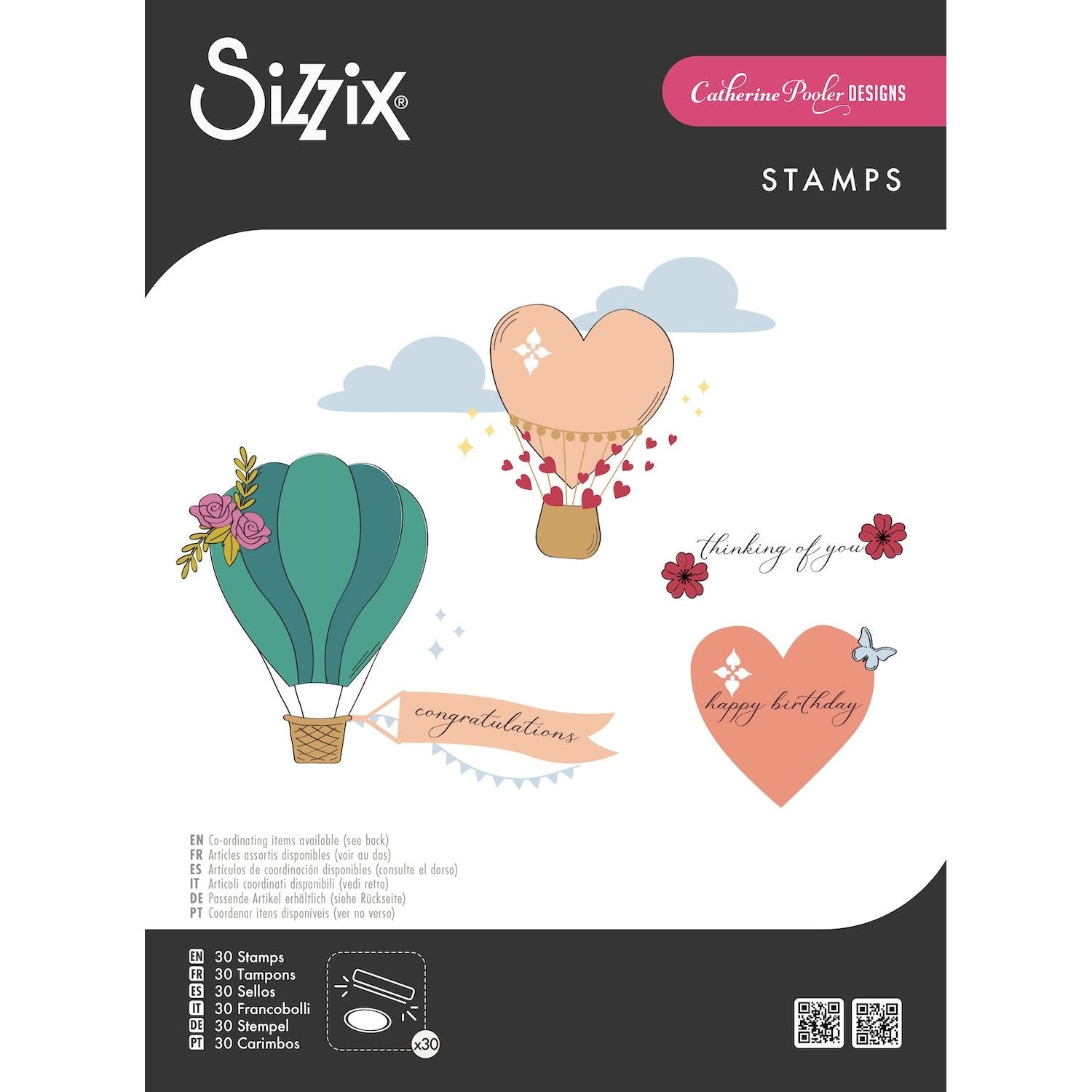 Sizzix Up and Away Clear Stamps 666829