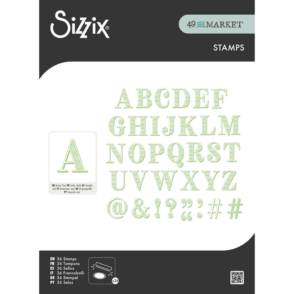 Sizzix and 49 and Market Lino Type Clear Stamps Set 667184